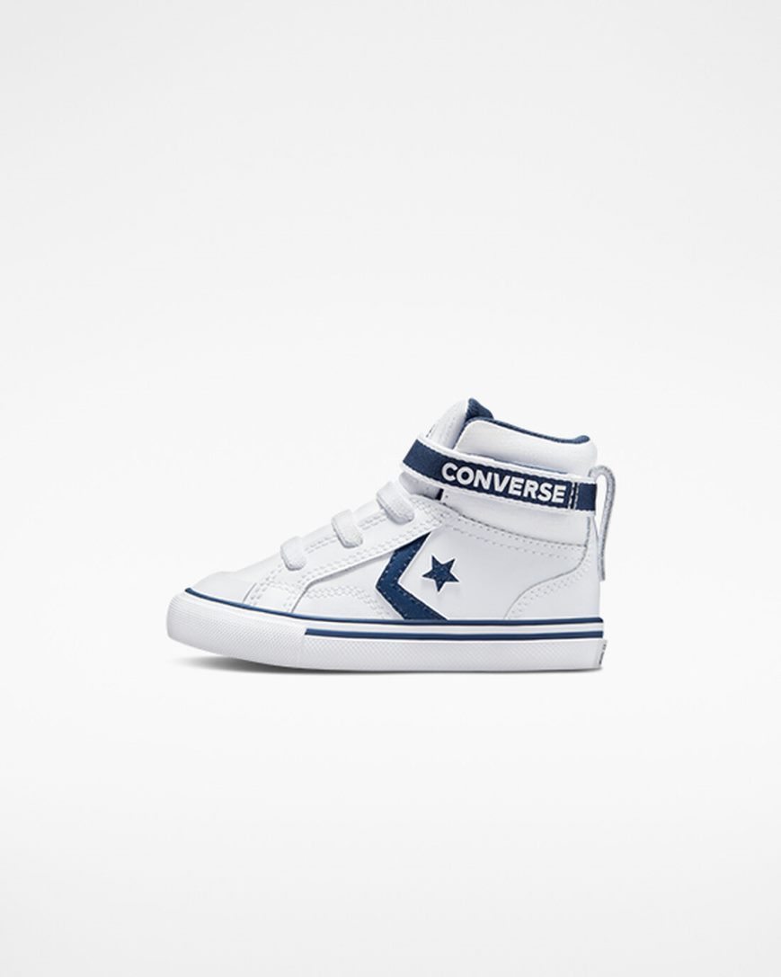 Dívčí Boty Vysoké Converse Pro Blaze Páskové Easy-On Varsity Club Bílé Tmavě Blankyt Bílé | CZ JQWZ81